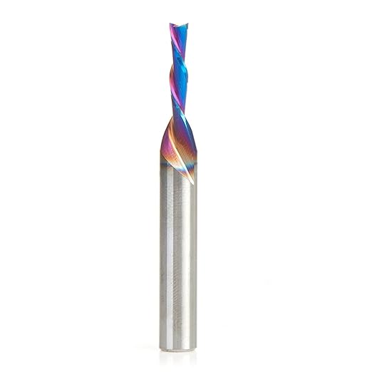 Amana Tool 48214-K SC Spektra Extreme Tool Life Coated Spiral Plunge 3mm Dia x 12mm CH x 6mm SHK 50mm Long Down-Cut Router Bit