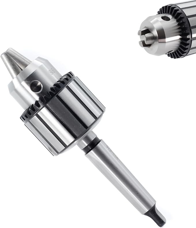 Drill Chuck JESTUOUS B16 Key Type 1/2 Inch(1-13mm) with MT2 Morse Taper Arbor Heavy Duty Chucks