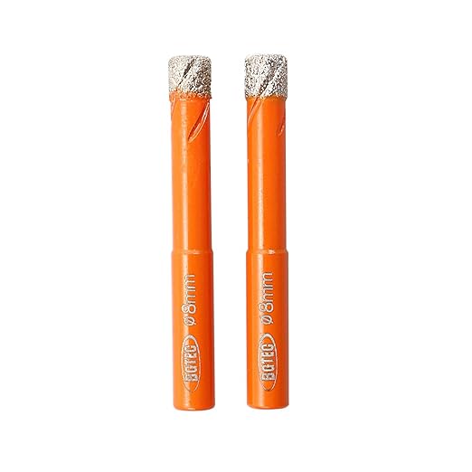 Dry Diamond Drill Bit Set,BGTEC 2pcs 5/16" 8mm Hole Saw for Granite,Marble,Masonry, Concrete, Tile/Ceramic, Glass, Hard Plastic,Vacuum Brazed Diamond Core Drill Bit Kit