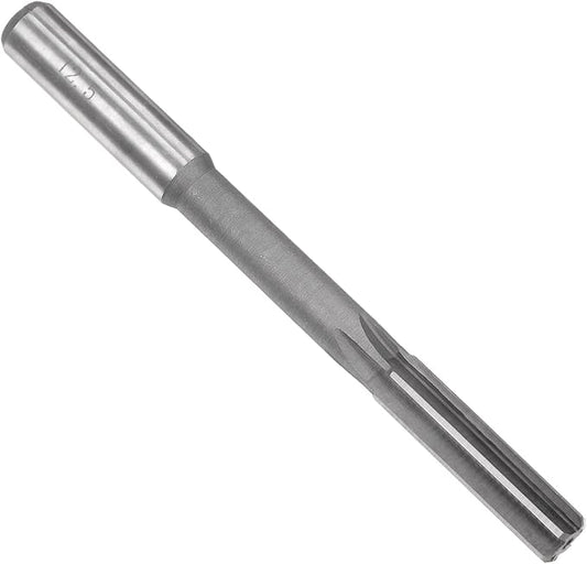 uxcell Chucking Reamer 12.5mm, H7 HSS Lathe Machine Reamer 6 Straight Flutes, Round Shank Milling Cutting Tool, Metric Reaming Drill Bit for Stainless Steel Metal Hole