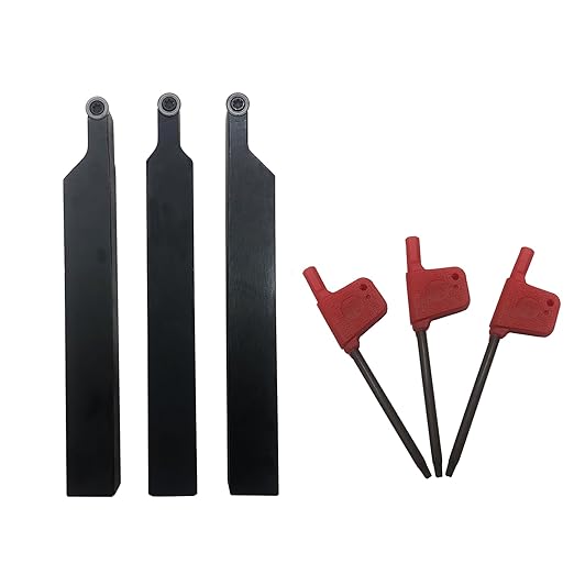 3/8??1/2" SRACR SRACL SRDCN1010/1212 H06 Lathe Turning Holders Lathe Turning & Profiling Tool Holder with RCMT0602 Round Carbide Milling Inserts (3pcs 1/2??Holders with Gray Inserts)