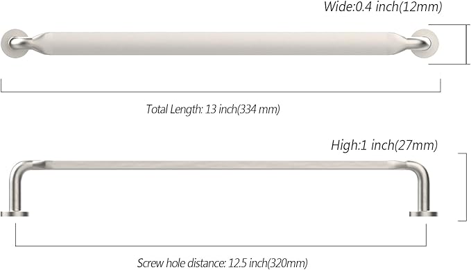 Asidrama 6 Pack 12.6 Inch(320mm) Brushed Satin Nickel Kitchen Cabinet Handles, Cabinet Pulls Kitchen Cabinet Hardware for Cupboard Drawer Pulls