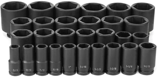 Grey Pneumatic (8029D) 3/4" Drive 29-Piece Deep Fractional Master Socket Set