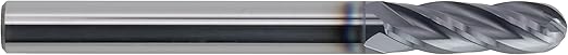 CME 10 pcs Micrograin Carbide End Mills, Ball Nose, TiAlN Coated, 3/16" Mill Diameter, 5/8" Length of Cut, 2" Overall Length, 4 Flute, Center Cutting