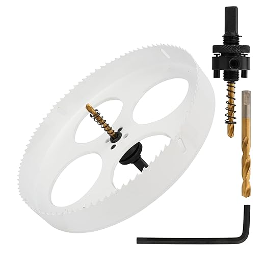 Mollom (241mm | 9-1/2") HSS M42 with 8% Cobalt BI-Metal Hole Saw with 2 Pilot Drill Bits & Arbor Smooth Cutting for PVC,Drywall,Wood,Plastic,Gypsum Board,Rubber