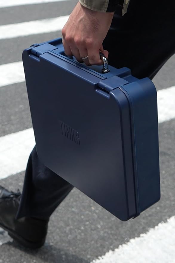 TINKR Modern Tool Box Workstation ??Full Tool Set with Hammer, Ratchet Screwdriver, Allen Keys, Wrench, Knife, Tape Measure, Level, Pliers & Phone Holder