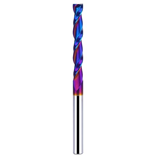 1/4 Upcut Spiral Router Bit 1/4 Inch Shank 2 inch Cutting Length with Extra Long Life Coating CNC Router Bits End Mill for Wood Cutting, Slot Mortise, Engraving