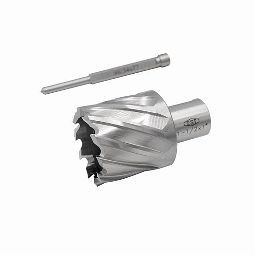 HSS M2AL Annular Cutter 1" DOC with 3/4" Weldon Shank for Magnetic Drill Press by EST (D1-1/2" X 1")