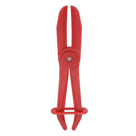 uxcell Hose Clamp Pliers, 10" Hose Pinch Off Pliers Plastic Straight Line Pinch Clamps Plier for 0-2.56 Inch Width Automotive Radiator Fuel Brake Gas Lines, Red