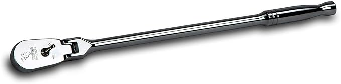 Capri Tools 1/2-Inch Drive Low Profile Flex-Head Ratchet, True 72-Tooth, 5-Degree Swing Arc, 180-Degree Flex-Head (CP12500FX)