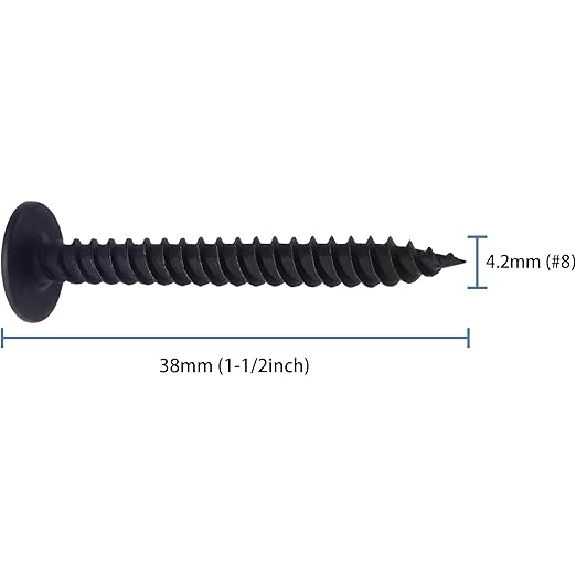 80pcs #8 횞 1-1/2??Modified Truss Head Wood Screws, Phillips Drive, Black Wood Screws, Screws with Screwdriver Bit