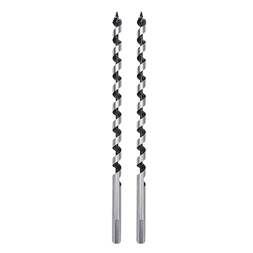 2 Pack 15/32 x 11.8 inch Auger Drill Bit for Wood,12mmx300mm Hex Shank Ship Auger Bit for Soft Wood, Hard Wood, Plastic, Composite Materials and DIY Projects 15/32" (12mm)