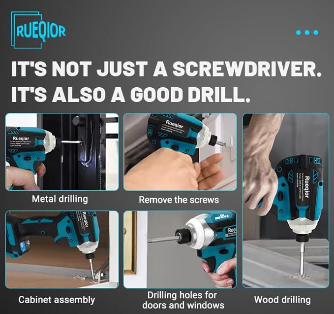 Cordless Impact Driver 1/4 inch for Makita 18v Battery, Brushless Driver 220Ft-lbs(300N.m), 3-Speed Lightweight Power Impact Drivers with LED Light(Tool Only)