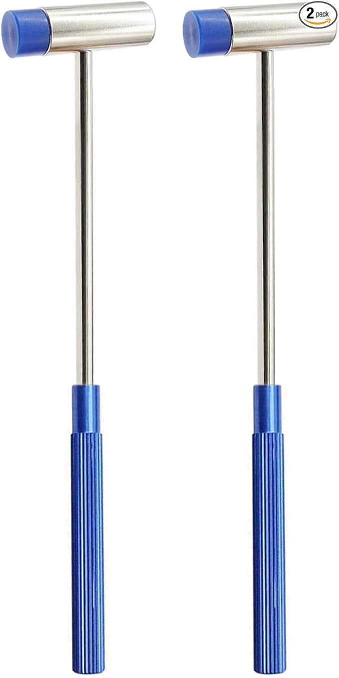 Dual Head Small Hammer for Small Projects, Plastic Head and Metal Head, Jewelry Mallet, Mini Mallet for Watch, Tuning, Woodworking, Handcraft, Leather, Instruments, 2 Pcs
