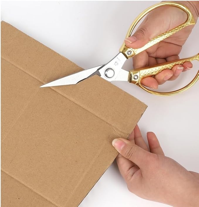 Yellow Office Scissors -Heavy Duty & All Purpose, Stainless Steel shears, Ideal for Kitchen office & Home Use