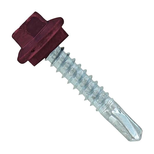 Fasteners Plus ST Fastening #12 x 1-1/4" Maxx Steelbinder Metal Roofing Screws Burgundy (Pack of 250)