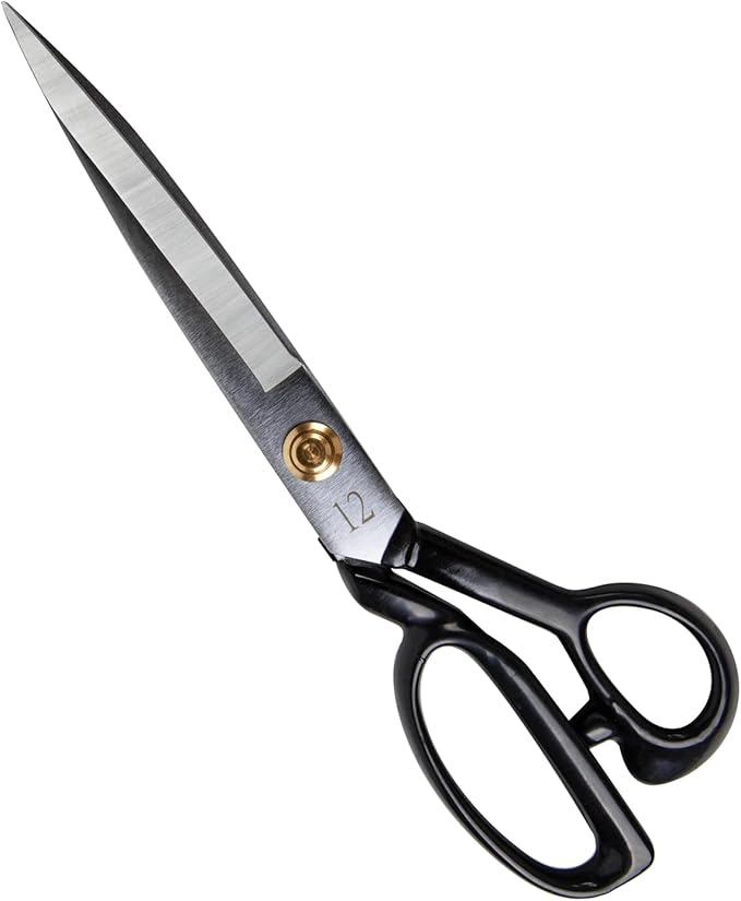 KEARING 12 Inch Heavy Duty Fabric Scissors, Professional Tailor Shears for Precision Cutting of Leather, Denim, and Multi-Layer Fabrics for Sewing, Dressmaking, Cutting - 1 lb - Right-Handed