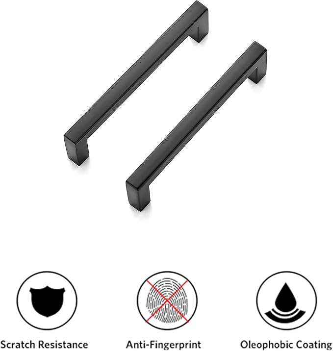 Ravinte 40 Pack Square Bar Drawer Handles - Black Matte Cabinet Pulls (3-3/4 Inch Ctr-Ctr)