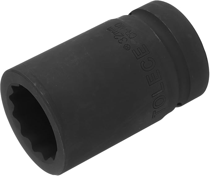 uxcell 1" Drive 32mm 12-Point Impact Socket, CR-MO Steel 80mm Length, Standard Metric Sizes