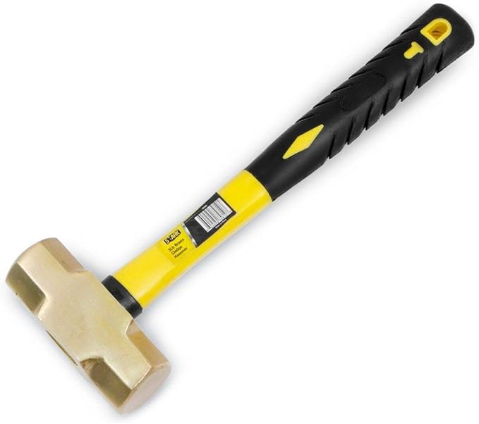 Stark USA 3-Pounds Brass Head 3lb Sledge Hammer Fiber Glass 13-inch Handle With Comfortable Grip 5 Pieces Hammer