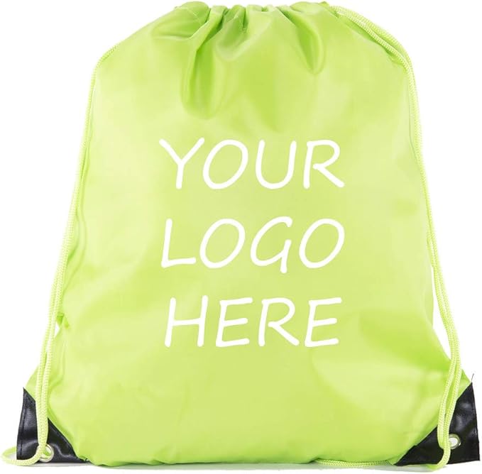 Mato & Hash Custom Bags With Your Logo | 10PK Promotional Drawstring Backpack - 10PK Lime CE2500