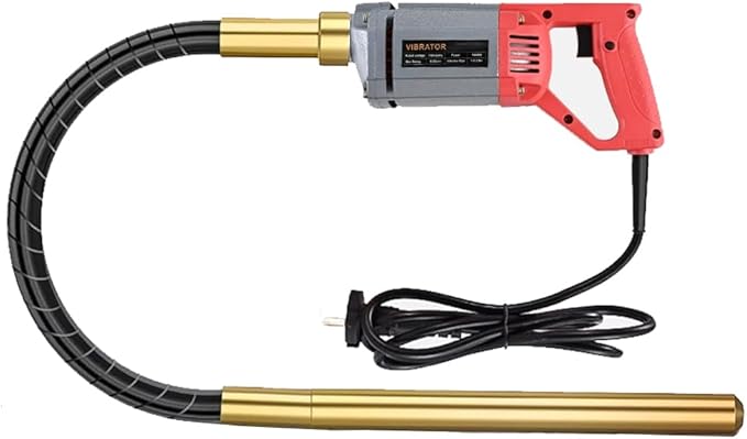 1300W Handheld Electric Concrete Vibrator Vibrating Power Tool, Air Bubble Remover, 6.6 feet Flex Hose Immersion Shaft, Aluminum Casing