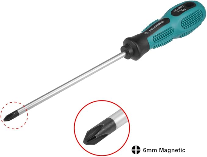 uxcell #2 Phillips Screwdriver 6 Inch Round Shaft Non Slip Comfortable Handle