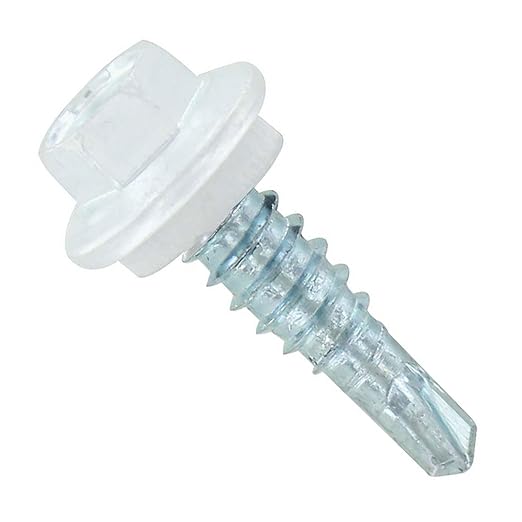 Fasteners Plus ST Fastening #14 x 7/8" Maxx Steelbinder Metal Roofing Stitch Screws Metal-to-Metal Bright White (Pack of 250)