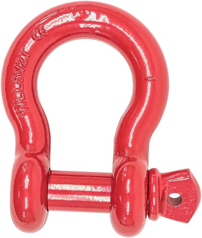 Mytee Products 1" Anchor Shackle Forged Carbon Steel w/Alloy Screw Pin Load Limit # 8.50 Tons 17,000 lbs Double Rust Protection Heavy Duty D Ring Shackle for Towing, Rigging & Vehicle Recovery 8 Pack