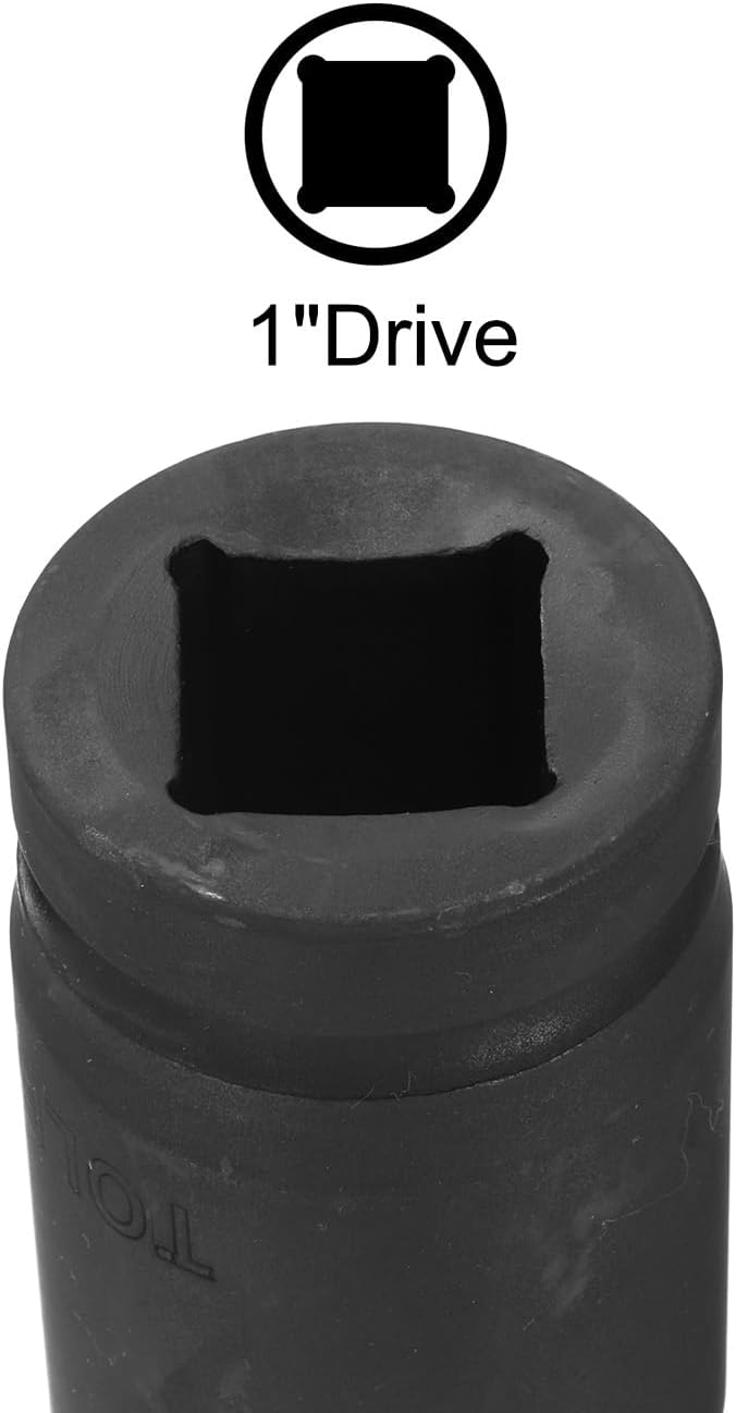uxcell 1" Drive 34mm 12-Point Impact Socket, CR-MO Steel 80mm Length, Standard Metric Sizes