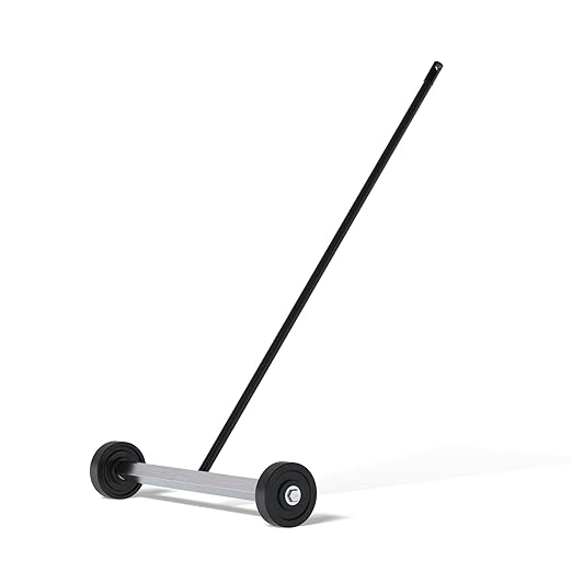 Master Magnetics Magnetic Sweeper with Wheels - Rolling Magnet Sweeper - Powerful Magnetic Tool for Lawn and Shop Use - Pick Up Nails and Other Metal Debris - Strong 30 lb Pull - 14.5”