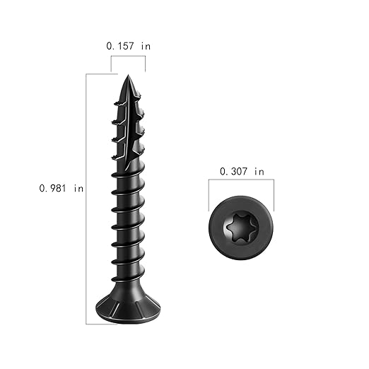 #8 * 1" Black Deck Screws, (1200pcs) 5 lbs.Exterior Wood Screws, Rust Resistant Epoxy Coated, Bronze, T20 Star Bit