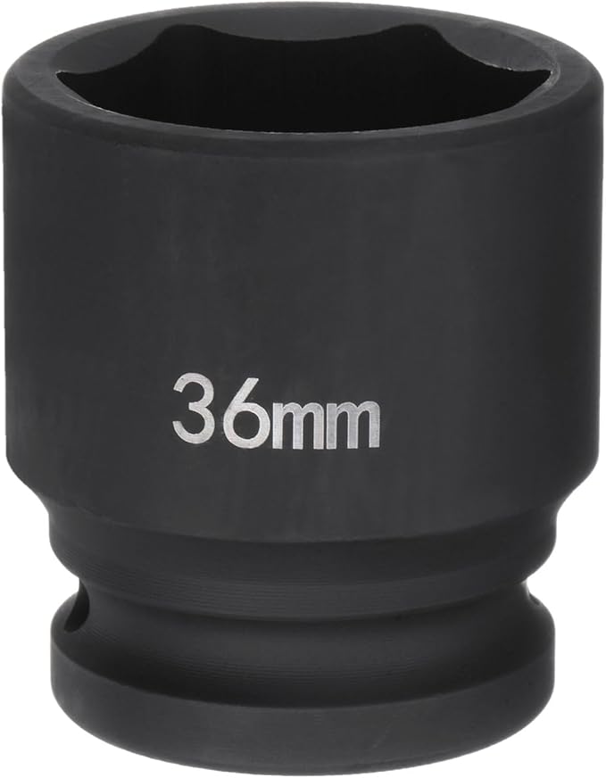 HARFINGTON 6-Point Impact Socket 3/4" Drive 36mm Metric 40Cr Alloy Steel Spindle Axle Nut Impact Socket