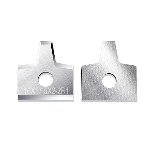 Woodworking Veneer Edge Trimmer Blades 16x17.5x2.0mm-2R1 2-Pcs, Chamfer Plane, Edge Banding Cutter, Manual Planer Blade, Burr Scraper for Board & Wood Surfaces (16x17.5x2-2R1, 2-PCS)