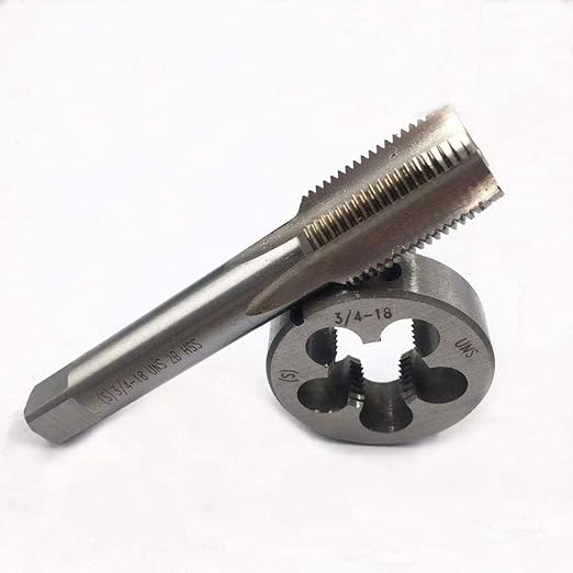 3/4"-10, 3/4"-14, 3/4"-18, HSS Tap and Die Set竊똗NF Machine Thread Tap and UNF Round Thread Die Right Hand (3/4-18UNS)