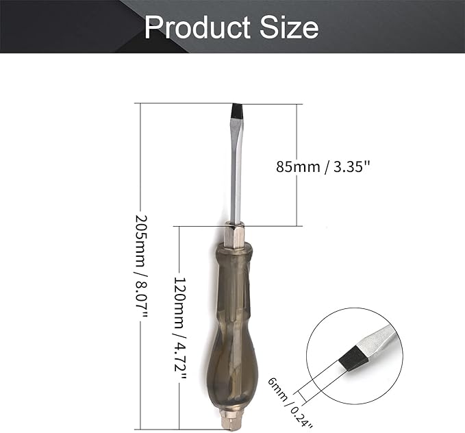 Utoolmart Slotted Impact Screwdriver 4 Inch Keystone Demolition Driver Magnetic Nut Driver for Added High-Torque, Tight Spaces, Precise Tightening Bolts and Nuts 1Pcs
