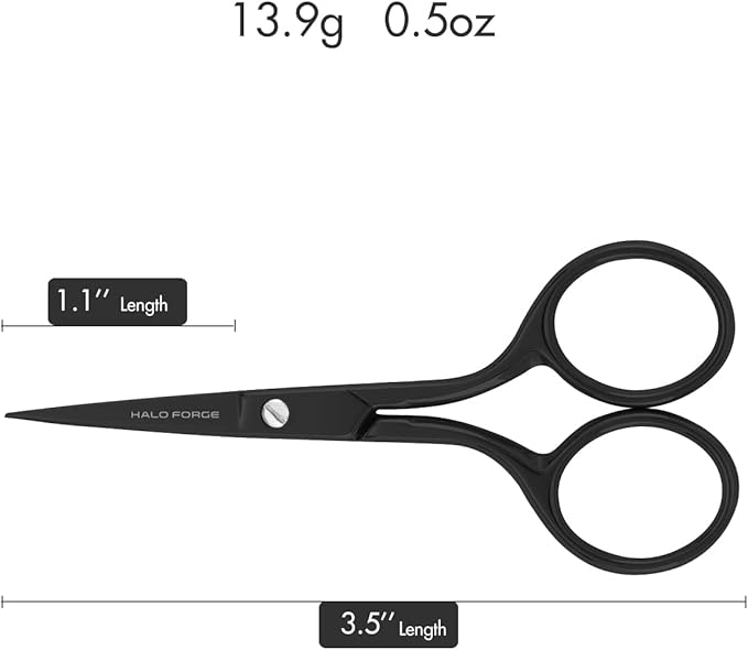 Small Embroidery Scissors: Small Sharp Scissors, Little Straight Stainless Steel Pointed Tip Precision Cutting Details Thread Yarn for Quilting Knitting Cross Stitch, 3.5 Inch Black