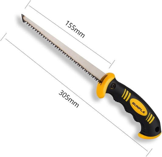 Gunpla 6" Drywall Hand Saw, Sharp Pro Jab Saw with Ergonomic Soft-Grip Handle Perfect For Cutting Plasterboard, Wallboards, Ceiling & Sawing, Trimming, Gardening & Pruning