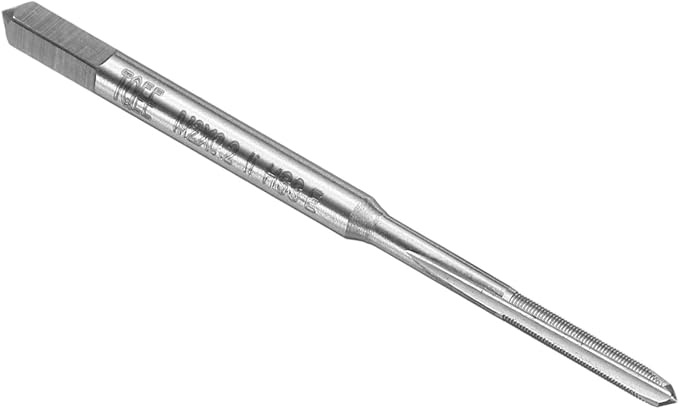uxcell Hand Plug Tap M2 x 0.2 H2 Metric Thread Plug Style Taps Straight Flute Screw Tapping Threading Tool High Speed Steel HSS6542