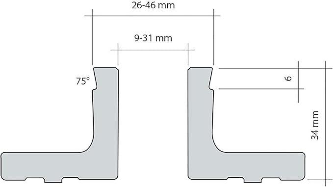Extended Dovetail Pin Jaws 25 mm for Woodturning Lathe Chucks,Extended spigots for narrow workpieces, Dovetail-shaped spigot ends for small bowls, Compatible with Super NOVA 2, G3.