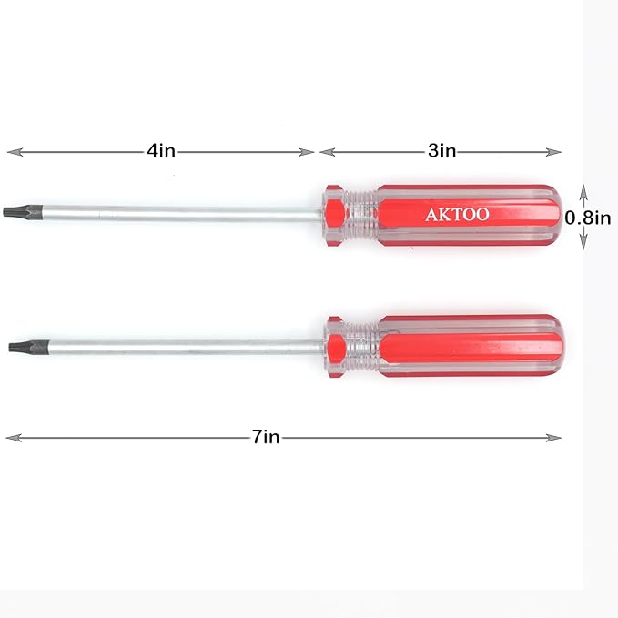 AKTOO 2PCS T15 Torx Screwdriver, 4inch Torx Driver Star Bit Screwdrivers for Computer Repairing, Automobile Tools and Home Appliances