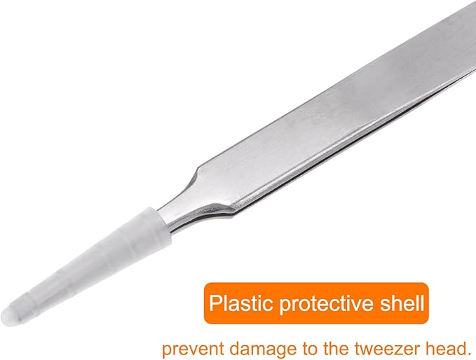 HARFINGTON ST-13 Precision Tweezers 121mm Pointed Anti-corrosion Stainless Steel Craft Professional Tweezer for Replace Precision Parts Technology Industrial Electronics