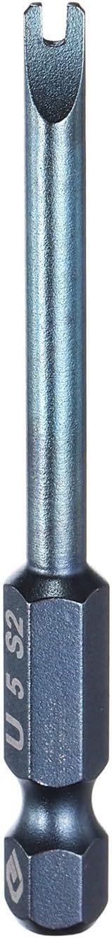 HARFINGTON U-Type Screwdriver Bit 1/4" Hex Shank U5 Magnetic Head 2.6" Length S2 Steel U-Shaped Screw Driver Bit for Repair Work Electric Screwdriver, Blue