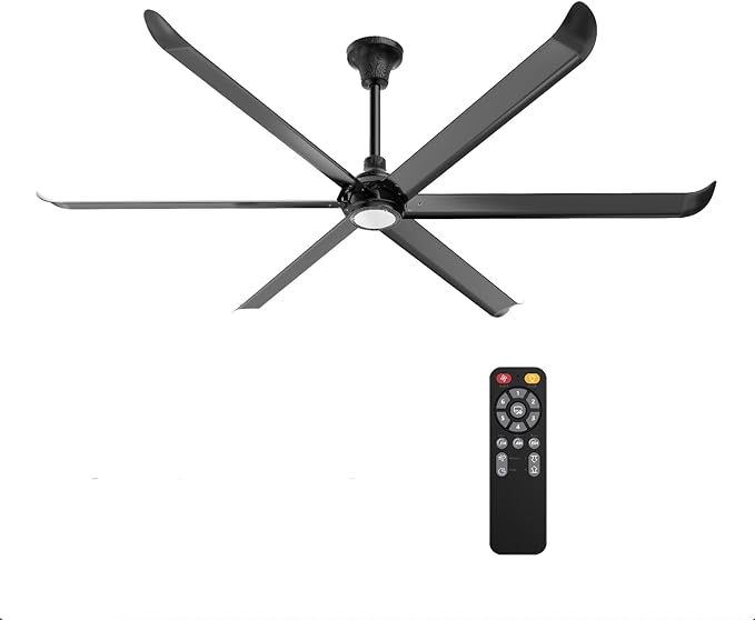 100 Inch Industrial Ceiling Fan Indoor/Outdoor 8.3ft HLVS High Performance PMSM Motor -Big Ceiling Fan With Remote & Light for Warehouses,Garage,Patios,Gyms - 3 Year Warranty (Apollo 100")