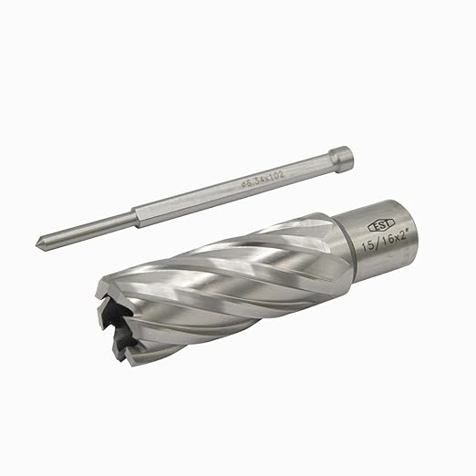 HSS M2AL Annular Cutter 2" DOC with 3/4" Weldon Shank for Magnetic Drill Press by EST (D15/16" X 2")