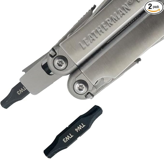 Security Bit Kit Set with Triwing Screwdrivers-TW3/TW4 Bit for Leatherman, Replacement Double-Ended Flat Screwdriver Bits for Leatherman Multi-Tool Accessories,S2 Steel (2Pack)