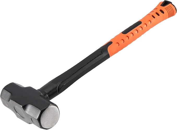 MANCHAP 2 PCS 16 Inch 4 Lbs Small Sledge Hammer, Mini Club Hammer with with Fiberglass Handle, 4 Pound Drilling Crack Hammer for Demolition and Construction, black orange