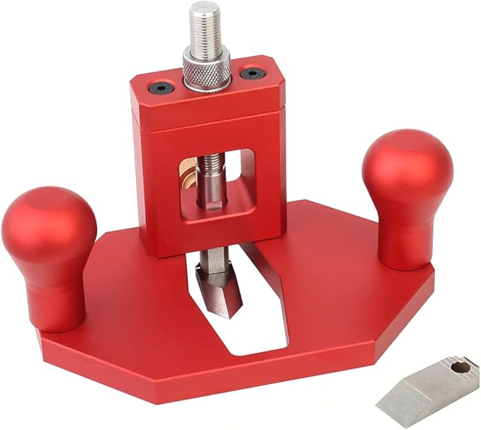 Router Plane Hand Wood Planer, Handheld Woodworking Tool, Woodworking Carpenter Tools Adjustable Woodcraft Trimming Knife Depth Stop Planer Wood Chamfering Slottinge (Red)