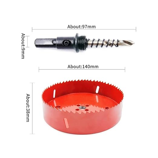 Hole Saw Drill Bit LAIWEI HSS Hole Cutter with Arbor for Wood,PVC Board and Plasterboard(5-1/2"(140mm Hole Saw))