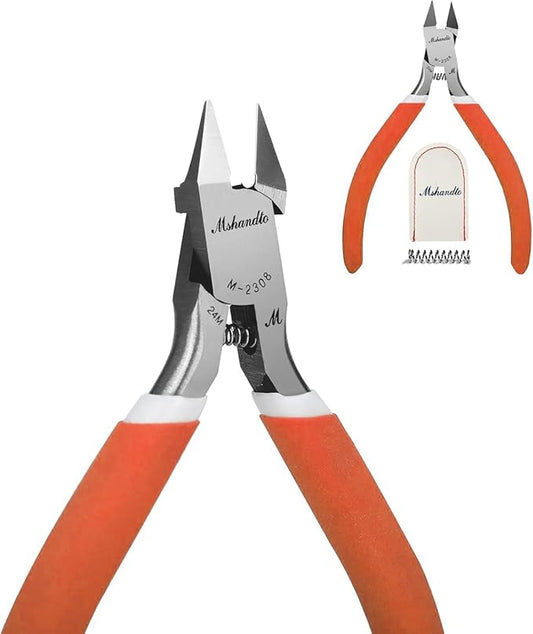 Model Nippers Ultra Thin Single Blade Gundam Nippers Sprue Cutter Hobby Nippers, Model Kit Nippers for Plastic Gunpla Model Building with Protective Cover Spring (Classic Orange)